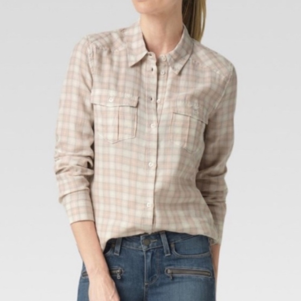PAIGE Pink Plaid Mya Button Up Shirt